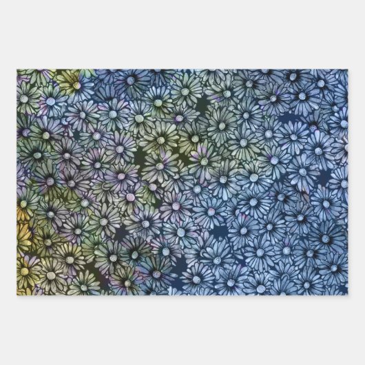 ムーディフローラアート自然ウィッチパープルムードフラワーズ ラッピングペーパーシート (正面2)