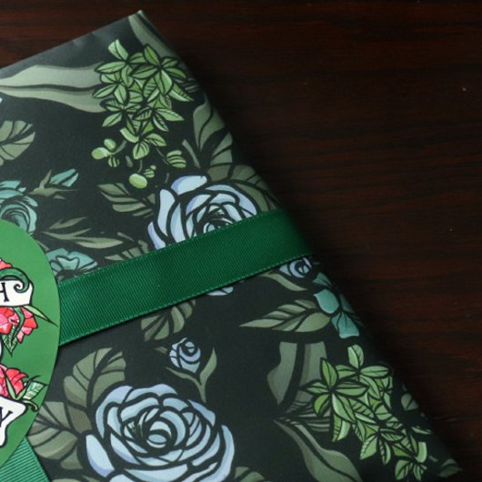 ムーディフローラアート自然ウィッチパープルムードフラワーズ ラッピングペーパーシート