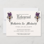 ムーディフローラゴシック深いアメジストパープルバラ 招待状 (正面)