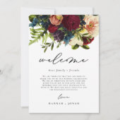 ムーディフローラバー結婚グンディのウェルカムバッグカード 招待状 (正面)