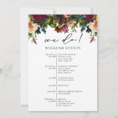 ムーディフローラバー結婚グンディのウェルカムバッグカード 招待状 (裏面)