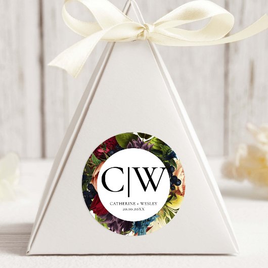 ムーディフローラバ結婚ルガンディのモノグラム ラウンドシール