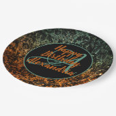 ムーディフローラパーソナライズされたモノグラム誕生日 ペーパープレート (アングル)