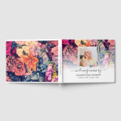 ムーディフローラフォト悔やみや弔慰葬儀の水色 ゲストブック (全面)