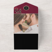 ムーディフローラブルグンディ結婚ブラック オールインワン招待状 (外側)