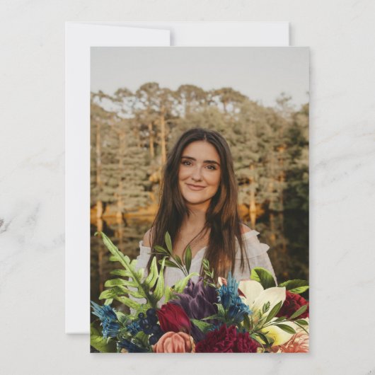 ムーディフローラブルゴーニュ誕生日 招待状 (裏面)