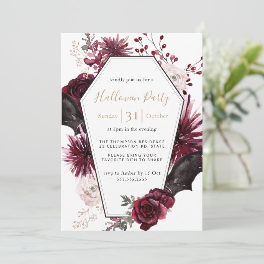 ムーディフローラブルゴーニュ&ブラックハローウィンパーティインヴィ 招待状 (スタンド正面)