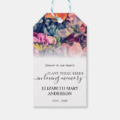 ムーディフローラルパターンシードパケット記念葬儀 ギフトタグ (正面)