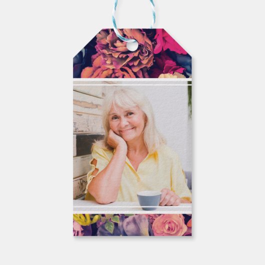 ムーディフローラルパターンシードパケット記念葬儀 ギフトタグ (裏面)