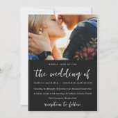 ムーディフローラルパター結婚ン写真 招待状 (正面)