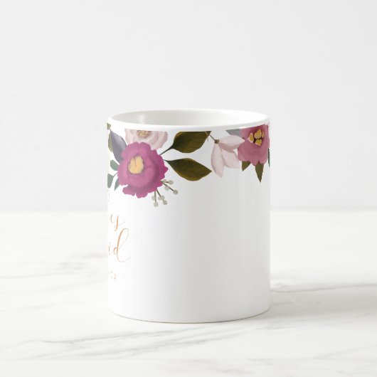 ムーディフローラ水彩花嫁モノグラム コーヒーマグカップ (中央)