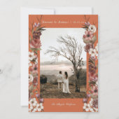 ムーディフローラ秋の写真テラコッタ日付を保存 招待状 (正面)