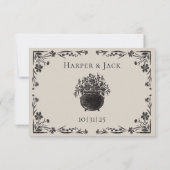 ムーディフローラ結婚ゴシックの結婚式RSVPカード 出欠カード (裏面)