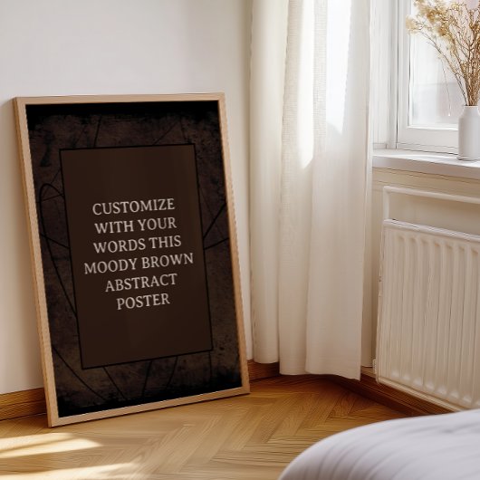 ムーディブラウンカスタムポスター抽象デザインユニーク ポスター