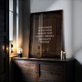 ムーディブラウンカスタムポスター抽象デザインユニーク ポスター