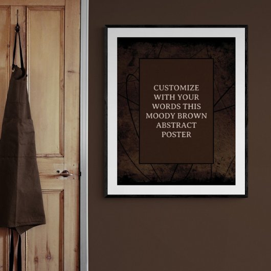 ムーディブラウンカスタムポスター抽象デザインユニーク ポスター