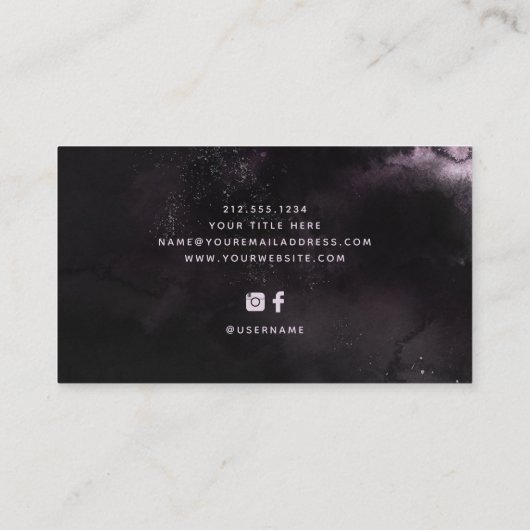 ムーディブラックとパープル |ダークウォーターのカラー旋回 名刺 (裏面)