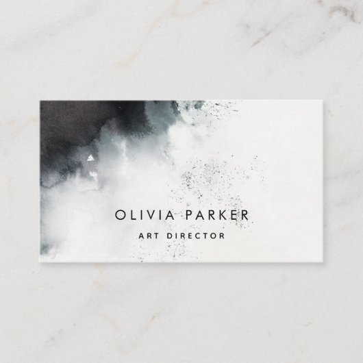 ムーディブラックとホワイトウォーターのカラースプラッシュ 名刺 (正面)