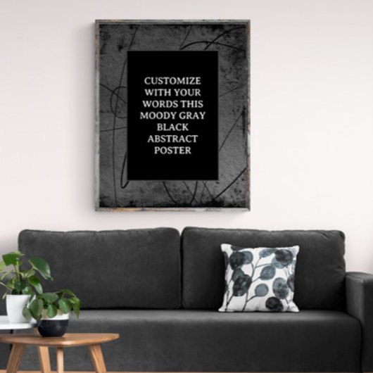 ムーディブラックグレーカスタムのポスター抽象芸術エレガント ポスター
