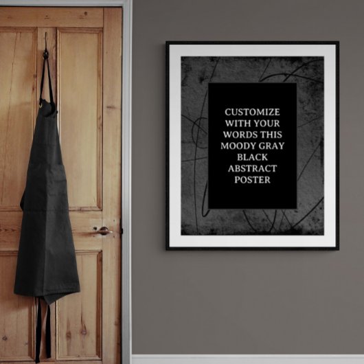 ムーディブラックグレーカスタムのポスター抽象芸術エレガント ポスター