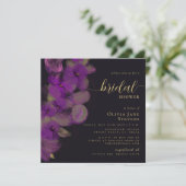 ムーディブラックパープルオーキズリースブライダルシャワー 招待状 (スタンド正面)