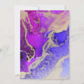 ムーディブラックピンク金ゴールドパープル結婚抽象芸術 セーブザデート (裏面)