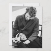 ムーディブラックフローラカスタムフォト婚約パーティ 招待状 (裏面)