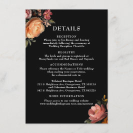 ムーディブラックフローラ結婚の詳細エンクロージャカード エンクロージャーカード