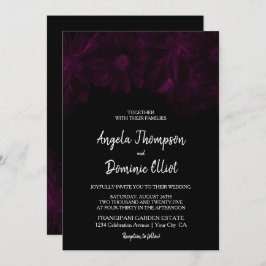 ムーディブラックフローラ結婚ズ 招待状