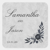 ムーディブラックフローラ スクエアシール (正面)