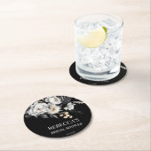 ムーディブラックボホブライダルシャワーの好意 ラウンドペーパーコースター (インサイチュ)