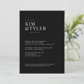 ムーディブラックモダンタイポグラフィ結婚ズ 招待状 (スタンド正面)