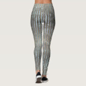 ムーディブルーと金ゴールドストライプパターン レギンス (裏面)