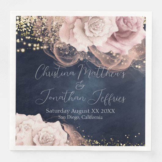 ムーディブルーのロマンチックな水の色のバラ結婚。 (正面)