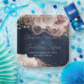 ムーディブルーのロマンチックな水の色のバラ結婚。 ペーパープレート (パーティー)