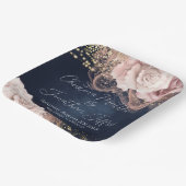 ムーディブルーのロマンチックな水の色のバラ結婚。 ペーパープレート (傾斜あり)