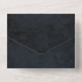 ムーディブルーはっきりした金ゴールドボ葉タニカル結婚ズ オールインワン招待状 (裏面)