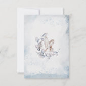 ムーディブルーウィンターウォーター色フローラRSVPカード 出欠カード (裏面)