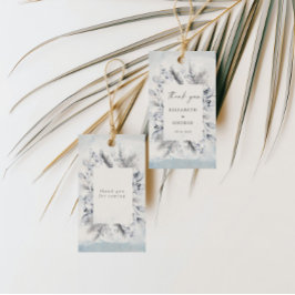 ムーディブルーウィンターフローラモノグラム結婚ズ ギフトタグ