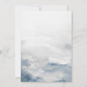 ムーディブルーウォーター色クラシックのエレガントウェディング 招待状 (裏面)