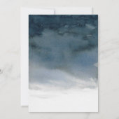 ムーディブルーウォーター色クラシックのエレガントウェディング 招待状 (裏面)