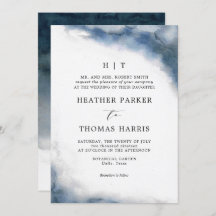 ムーディブルーウォーター色クラシックのエレガントウェディング