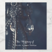 ムーディブルークリスタルエレガントロマン結婚チズワイン ワインラベル (シングルラベル)