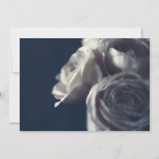 ムーディブルーシャビーシックなバラエレガントな結婚式 招待状 (裏面)