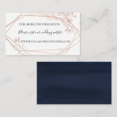 ムーディブルージオメトリック結婚フローラ詳細カード エンクロージャーカード (正面/裏面)