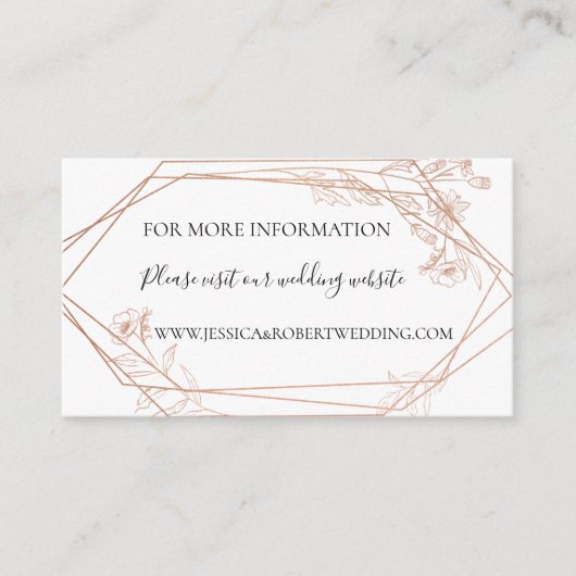 ムーディブルージオメトリック結婚フローラ詳細カード エンクロージャーカード (正面)