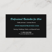 ムーディブルービバレッジスプラッシュエギーイベントバーテンダー 名刺 (裏面)