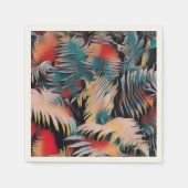 ムーディブルーファーン葉ズ植物分離 スタンダードカクテルナプキン (正面)