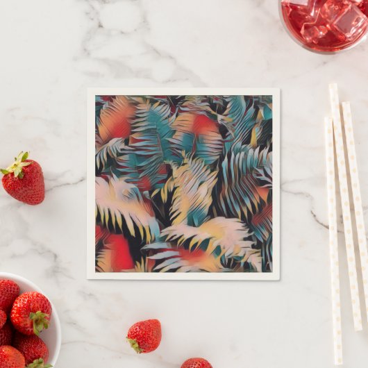 ムーディブルーファーン葉ズ植物分離 スタンダードカクテルナプキン (インサイチュ)