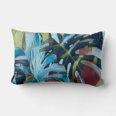 ムーディブルーモンステ葉ラテーマ ランバークッション (裏面)